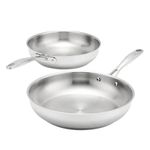 Stellar 2pc Frypan Set - Stainless Steel 24cm & 28cm, Induction & Oven Safe