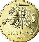 Lithuania 🇱🇹 Coin 20 Centu 2008 UNC F.roll Teutonic Knight Horse Pre-euro