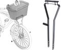 Adie Bike Basket Metal Frame Front Support Bracket For Wire/Wicker Baskets Black