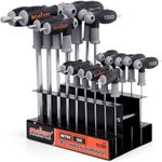 18PC T-Hand Allen Wrench Ball End Hex Key Set Imperial & Metric w/ Storage Stand