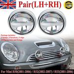 LED Rally Spot Light For MINI R50, R52, R53 CHROME Spotlights, Brackets & Wires