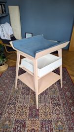 Leander Linea Beech wooden baby changing table with optional additional drawer