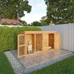 Wooden 8 x 4 Dog Kennel & Run Tongue & Groove Pets House 10yr Guarantee Waltons