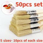 50x Economy Cheap Paint Brushes Disposable Decorating Fence Artist Paint Brushes