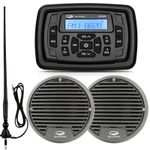 Marine Bluetooth Stereo Waterproof FM AM Radio and 3" Speakers for ATV UTV