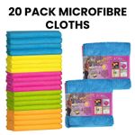 20 Pack Microfibre Cloth XL 40x40cm Reusable Cleaning Duster House Car Office