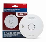 HiSPEC HSA/BP/10 Smoke Detector, 10 Year Battery, Photoelectric, White