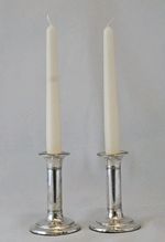 Antique Pair of Silver Candlesticks, Vintage Hallmarked Wax Candles Inc Gift 