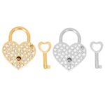 Mini Silver Heart Lock with Key Set Durable Zinc Alloy Decorative Padlocks