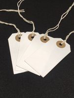 Reinforce Eyelet White Strung Tie On Tags Labels Retail Luggage Tags With String