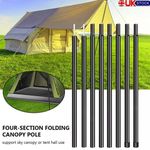 2x 200cm Tent Poles Telescopic Adjustable Awning Canopy Tarp Pole Support Rod UK