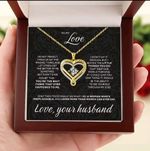 Wife Gift "I  Love You Always & Forever" Double Heart 925 Gold plated Necklace