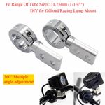 360° Chrome Motorcycle Spotlight Fog Light Mounting Bracket 31.75mm 1-1/4" Clamp