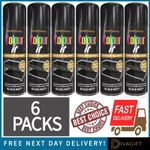 6 x BLACK MATT SPRAY PAINT 400ML ALL-PURPOSE AEROSOL FOR METAL PLASTIC WOOD NEW