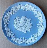Wedgwood BLUE Jasperware BRITISH BIRDS Blue Tit PLATE