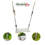 Wooden Swing Seat with 1.8m Adjustable Ropes Pinewood Garden Climbing Frame