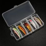 5 PCS Sinking Minnow Trout Artificial Bait Crank Bait Bass Hook Wobbler Lure Kit