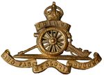 WWI British Army Cap Badge Royal Artillery Kings Crown Firmin London VGC 1917