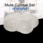 1set 14/16/18/20inch Low Volume Mute Cymbal Practice Quiet Cymbal for Drum Set