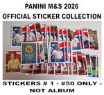 PANINI M&S ENGLAND 2026 OFFICIAL STICKER COLLECTION No's #1 - #50 - 2026 EDITION