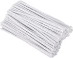 100x White Pipe Cleaners 6" Flexible Craft Stems Strong Smoking Pipe Cleaner DIY