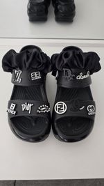 Women’s 11x Black and White Couture Theme Shoe Charm Set & Silk Croc Scrunchies