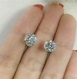 5.00 Ct Brilliant Round Cut Lab Created VVS1/D Stud Earrings 14K White Gold 8mm