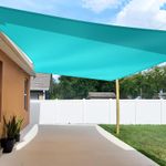 TANG 10'x15' Rectangle Sun Shade Sail UV Block for Patio Garden Deck - Turquoise