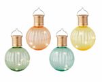 Hanging Solar Lights Set Of 4 Pastel Coloured Garden Solar Bulbs Warm White LEDs
