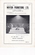WRESTLING PROGRAMME - @ Town Hall, Crewe 5th Oct 1961 Bartelli Else Mitchell