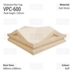 Victorian Style Cast Stone Pier Caps, 3 Colours and 3 Sizes Available