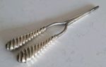 Antique Hallmarked Sterling Silver Hair Curling Tongues with large twist handles
