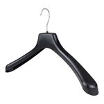 Black Plastic Jacket Hanger 44cm Wide Shoulder Heavy-Duty Coat Cloth Hanger lot
