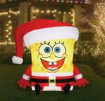 Spongebob Squarepants 1.2m Self Inflating Light Up Inflatable Indoor & Outdoor