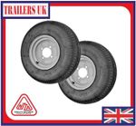 Pair of 500 X 10" Trailer Wheels and tyres 115mm PCD