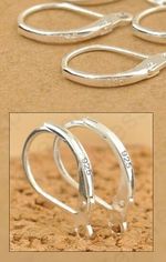 1 PAIR QUALITY STERLING 925 SILVER 16MM LEVERBACK HOOKS EARWIRES.
