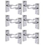 Polished Chrome Victorian Scroll Door Handle - Modern Elegant Finish 6 Pairs