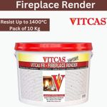 VITCAS 10 Kg Fireplace Render  Easy Application  Plaster Base Coat 1400 Degrees
