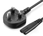 UK Figure 8 Power Cable C7 Lead 2 Pin TV PS5 PS4 Xbox Laptop Mains 1.5m–3m Lot