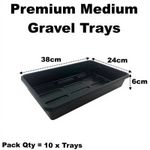 Premium Garden Seed Gravel Trays No Holes Medium 38cm Strong Long Life Qty = 10