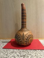 Vintage Hand Carved Gourd Maraca Musical Percussion Instrument Slight Damage Top