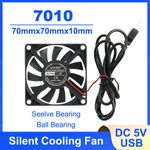 7010 7cm DC 5V USB Cooler Black Silent Cooling Fan For Desktop PC Computer Case