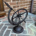 Sundial Cast Iron Vintage Armillary Decorative Ornament Garden Table Top
