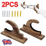 2/4Pcs Universal Wooden Wall Mount Shotgun/Rifle Gun Rack Display Storage Hooks