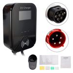 EV Charger Wallbox Type 2 32A 22KW CEE 3-Phase Plug Charging Station EV PHEV EZ