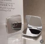 DIOR COMPACT MIRROR, CHROME/SILVER,  DOUBLE FACETTES, DUO - NEW 