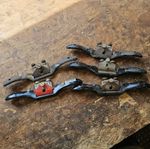 SUPER COLLECTION OF FIVE  VINTAGE FLAT AND CURVED BOTTOM SPOKE SHAVES Stanley's 