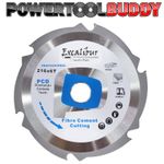 EXCALIBUR PCD Blade Fibre Cement Saw Blade 216mm x 30mm 6T - Polycrystalline