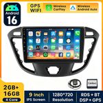 9" Android 16 For Ford Transit Custom 2012-2021 WiFi CarPlay Car Stereo Radio BT