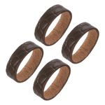 4Pcs Leather Belt Loop Keepers, Fits 3.8cm Width Belt Strap Buckles (Coffee)